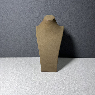 Brown Velvet Microfiber Necklace Holder Stand Medium Small Jewelry Mannequin Bust