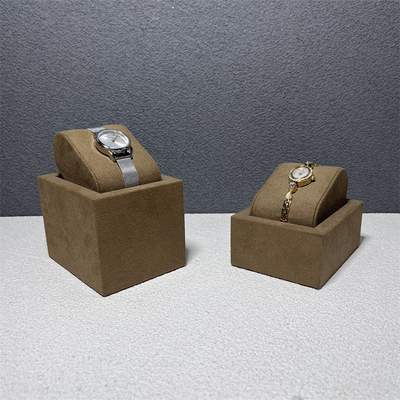 Warna Kopi 12 Slot Microfiber Tampilan Jam Tangan Perhiasan Organizer Mewah