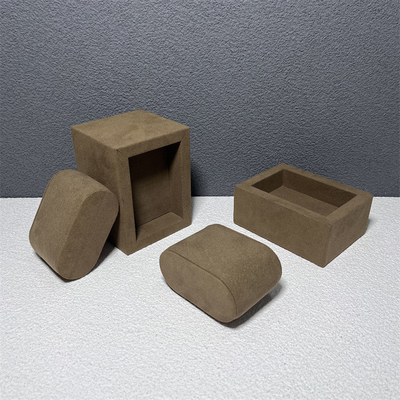 Warna Kopi 12 Slot Microfiber Tampilan Jam Tangan Perhiasan Organizer Mewah