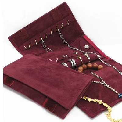Ukuran Kustom PU Travel Jewelry Organizer Roll 8.1 ''* 0.8''* 5.9''
