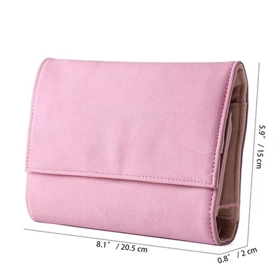 Silk Screen Travel Jewelry Organizer Roll Wanita Microfabric Lipat Perhiasan Organizer