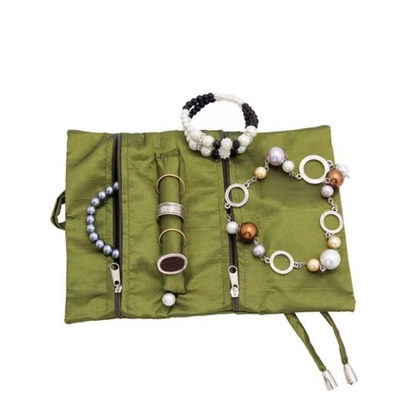OEM ODM Roll Up Travel Jewelry Organizer Suede Jewellery Rolls Untuk Bepergian