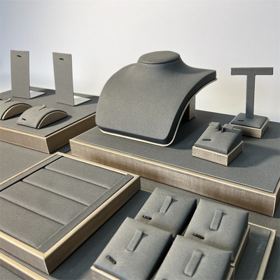 Toko Counter Gray Jewelry Trays Menampilkan Alat Peraga Cincin Kalung Bangle Display Rack