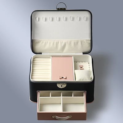 Natpak Pearl White Black Jewelry Cases Kotak Kecil Untuk Perhiasan