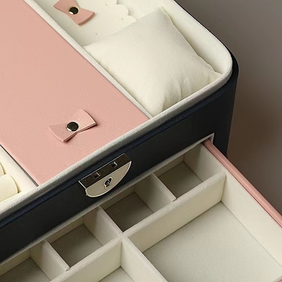 Natpak Pearl White Black Jewelry Cases Kotak Kecil Untuk Perhiasan