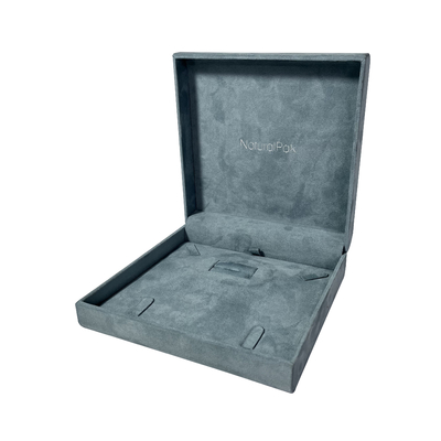 High End Blue Microfiber Luxury Jewelry Packaging Boxes Buram Square Watch Gift Boxes