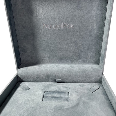 High End Blue Microfiber Luxury Jewelry Packaging Boxes Buram Square Watch Gift Boxes