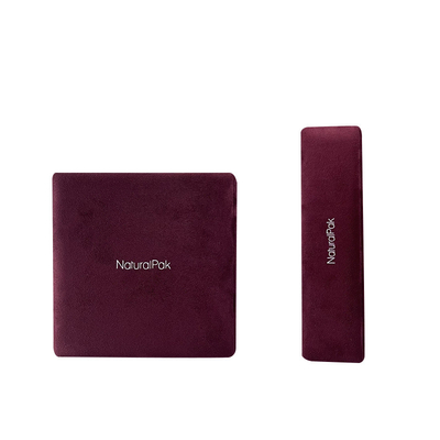 Kotak Kemasan Perhiasan Mewah Plastik Microfiber Lembut Liontin Gelang Bangle Kalung Burgundy Sudut Bulat