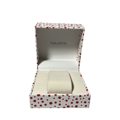 Kotak Kemasan Jam Tangan Polka Dot, Kemasan Hadiah Karton Angkat Dua Potong