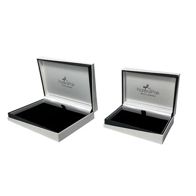 Off White Pendant Ring Kemasan Kotak Clamshell PU Jewellery Gift Box