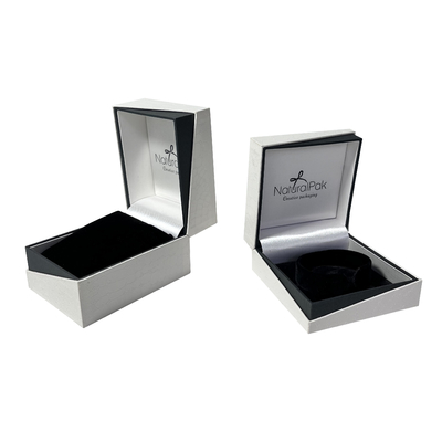 Off White Pendant Ring Kemasan Kotak Clamshell PU Jewellery Gift Box