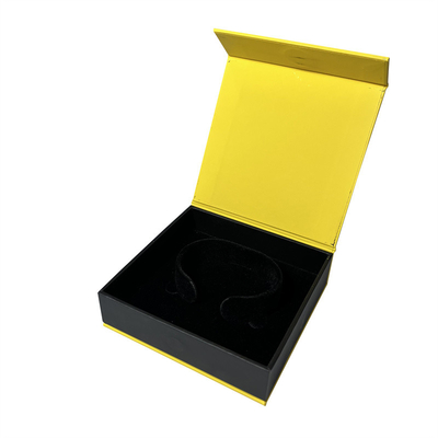 OEM ODM Magnetic Closure Jewelry Box Kotak Cincin Magnetik Kuning Terang