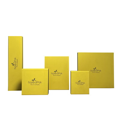 OEM ODM Magnetic Closure Jewelry Box Kotak Cincin Magnetik Kuning Terang
