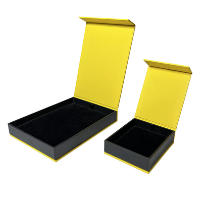 OEM ODM Magnetic Closure Jewelry Box Kotak Cincin Magnetik Kuning Terang