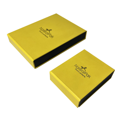 OEM ODM Magnetic Closure Jewelry Box Kotak Cincin Magnetik Kuning Terang