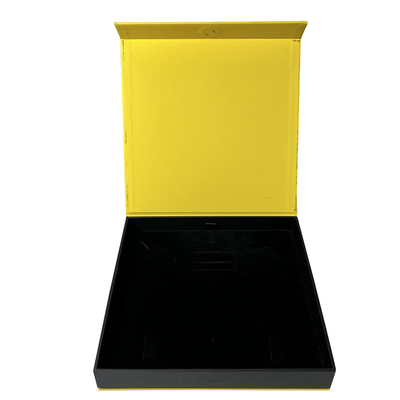 OEM ODM Magnetic Closure Jewelry Box Kotak Cincin Magnetik Kuning Terang