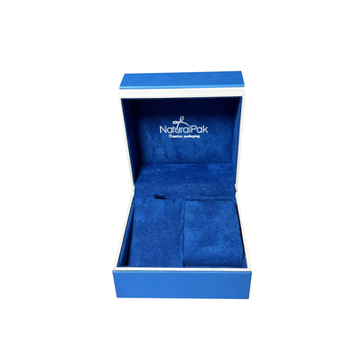 Sapphire Blue Plastic Luxury Watch Packaging Box Kotak Perhiasan Untuk Kalung Dan Anting