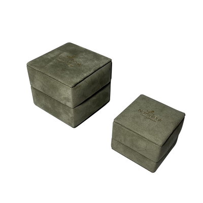 Kotak Perhiasan Peagreen Soft Sponge Suede Kotak Liontin Beludru Disesuaikan