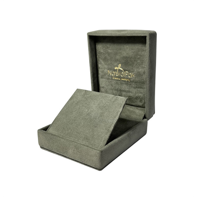 Kotak Perhiasan Peagreen Soft Sponge Suede Kotak Liontin Beludru Disesuaikan
