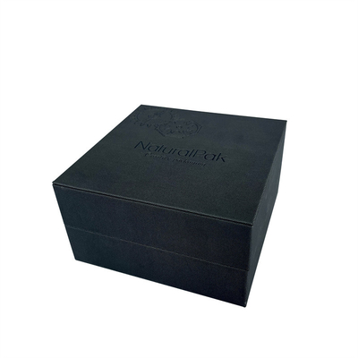 Kotak Kemasan Jam Tangan Kayu Cream PU Embossed Logo Watch Box Untuk Pria