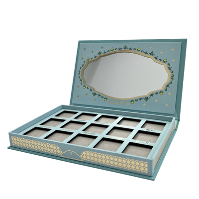 Rectangle Daur Ulang Kustom Palet Eyeshadow Kemasan Karton Kotak Kemasan Eyeshadow