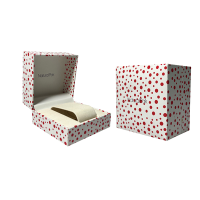 Kotak Kemasan Jam Tangan Polka Dot, Kemasan Hadiah Karton Angkat Dua Potong