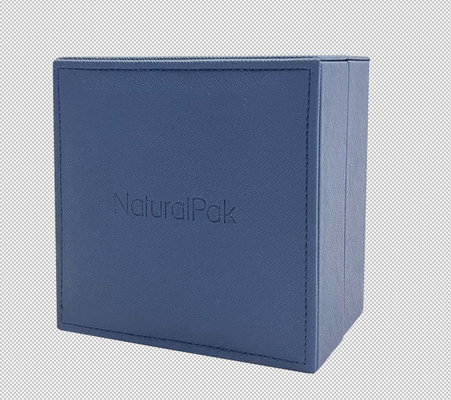 LUXURY BLUE PU H ROLL Cushion Watch Packaging Box Grey Velvet Inside