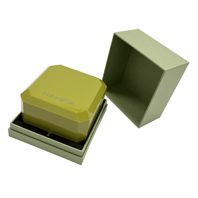 Green Spray Painted Ring Luxury Jewelry Case Dengan Bentuk Segi Delapan