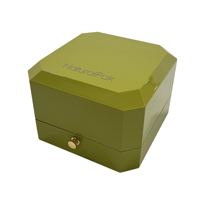 Green Spray Painted Ring Luxury Jewelry Case Dengan Bentuk Segi Delapan