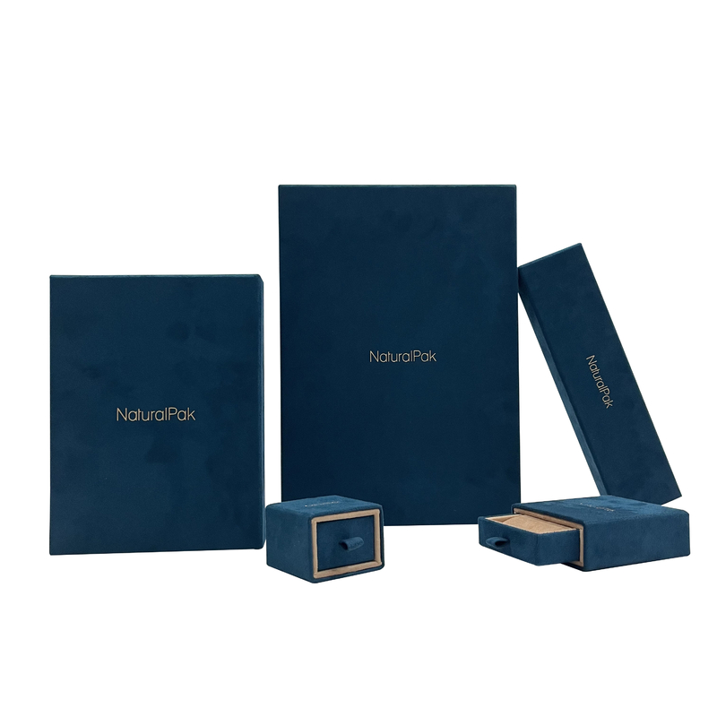 High End Suede Laci Perhiasan Kotak Kemasan Untuk Cincin Anting Liontin Bangle Gelang